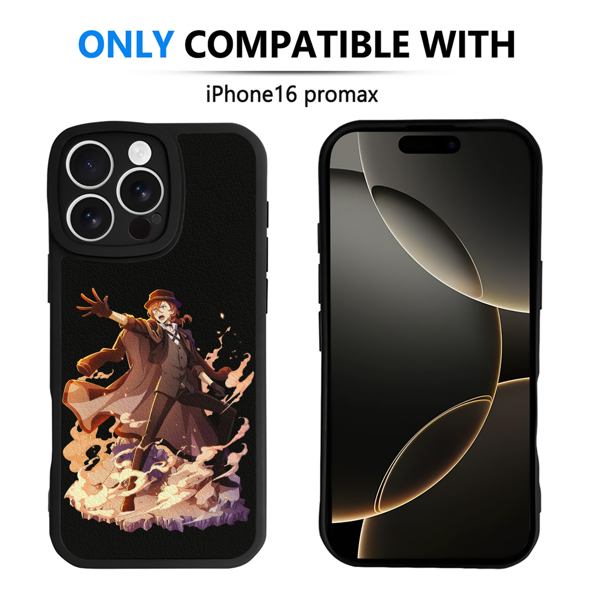 （画像用） 文豪ストレイドッグス Bungo Stray Dogs 【iPhone 16シリーズ対応】シリコンスマホケース（レザー調） 材質：シリコン